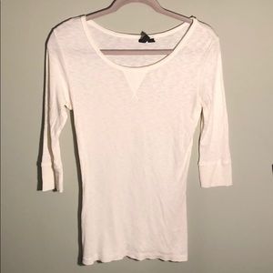 Cynthia Rowley 3/4 sleeve cream top